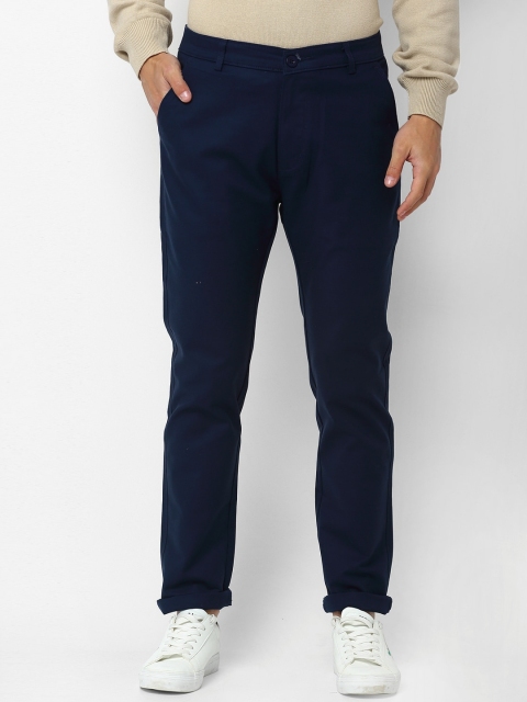 

Rodamo Men Navy Blue Slim Fit Solid Regular Trousers