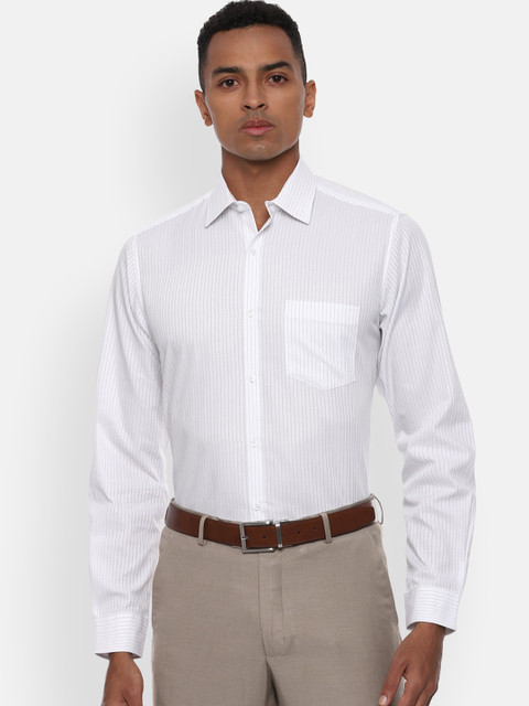 

Van Heusen Men White Regular Fit Striped Formal Shirt