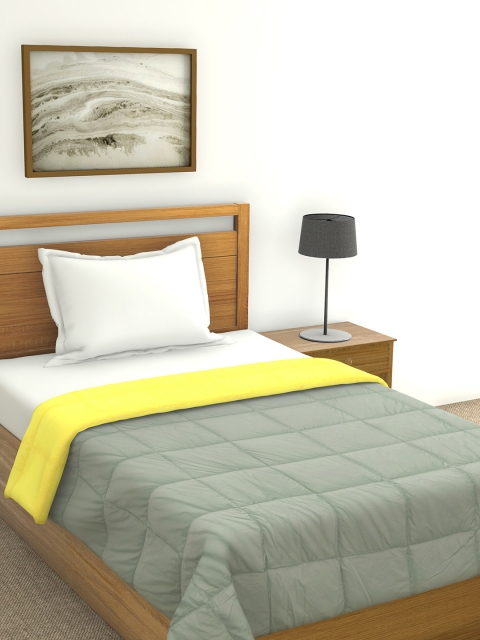 

Raymond Home Grey & Yellow Solid AC Room 110 GSM Single Bed Quilt