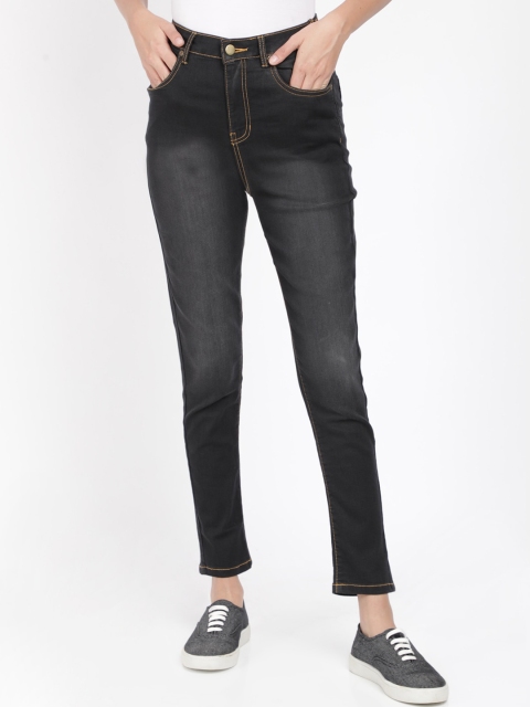 

IVOC Women Black Slim Fit High-Rise Clean Look Stretchable Jeans