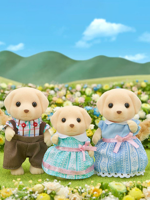 

Sylvian Families Kids Beige & Blue Labrador Family Dolls