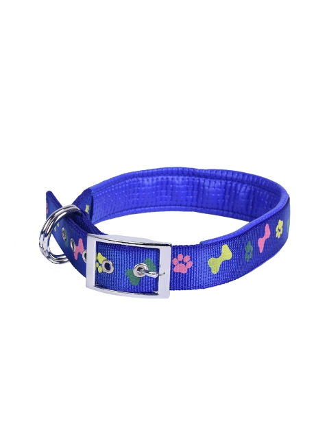 

PETS EMPIRE Blue & Yellow Printed Padded Dog Collar