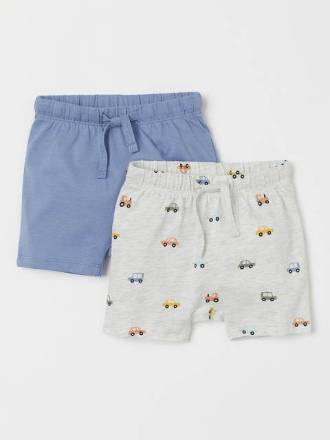 

H&M Boys White & Blue Organic Cotton 2-Pack Jersey Shorts