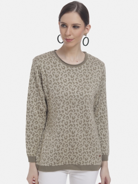 

HALTON HILLS Women Camel Brown Self Design
