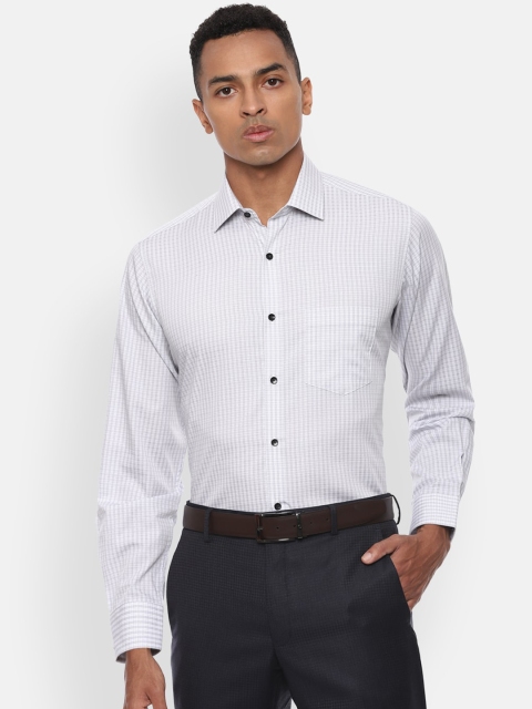 

Van Heusen Men White Regular Fit Checked Casual Shirt