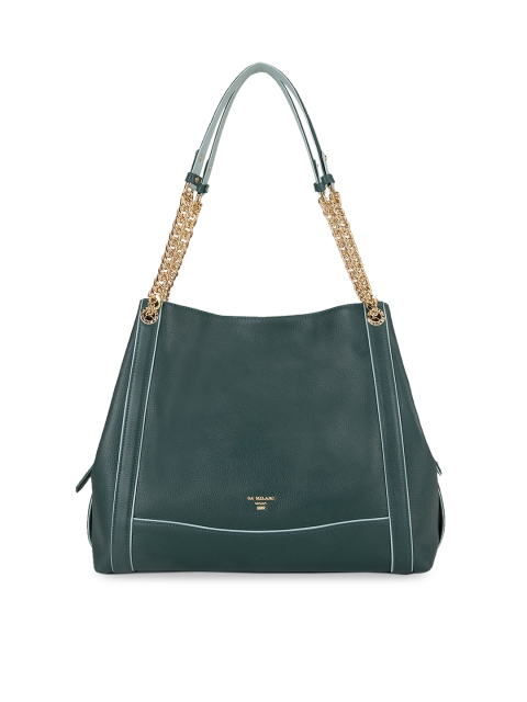 

Da Milano Green Solid Leather Hobo Bag