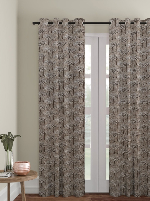

HOSTA HOMES Grey Printed Single Long Door Curtain