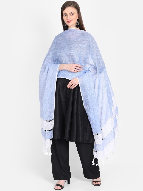 

THE WEAVE TRAVELLER Women Blue Woven Design Dupatta