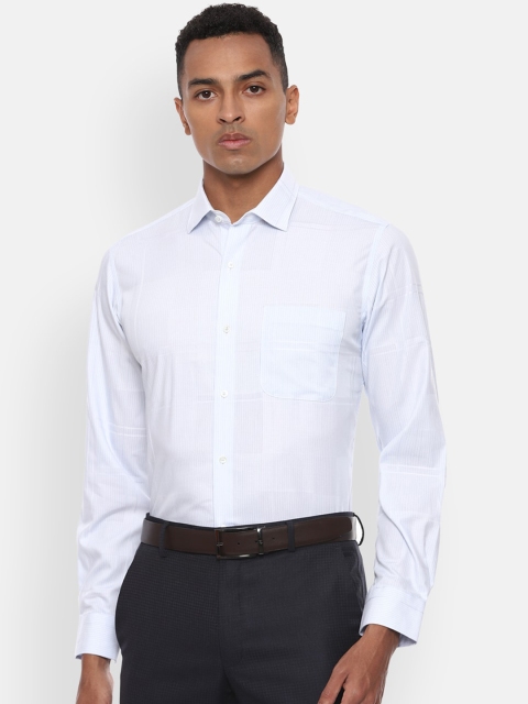 

Van Heusen Men Blue Regular Fit Checked Cotton Formal Shirt