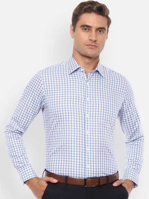 

Van Heusen Men Blue Slim Fit Checked Casual Shirt