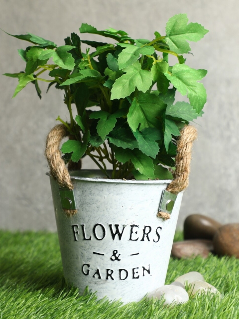 

PolliNation Green & Grey Artificial Ivy Bonsai Plant With Metallic Pot
