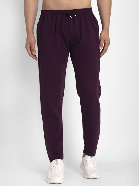 

JAINISH Men Purple Solid Slim Fit Track Pants
