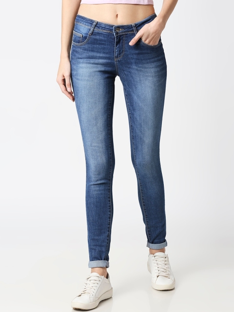 

Kraus Jeans Women Blue Skinny Fit Mid-Rise Clean Look Jeans