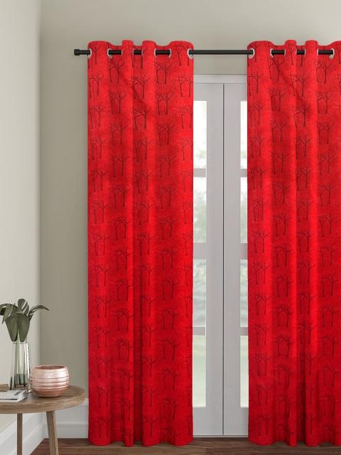 

HOSTA HOMES Red Single Long Door Curtain