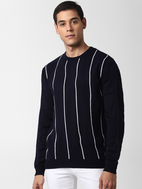 

Peter England Casuals Men Navy Blue Striped