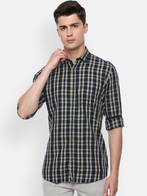 

Van Heusen Sport Men Navy Blue Slim Fit Checked Casual Shirt
