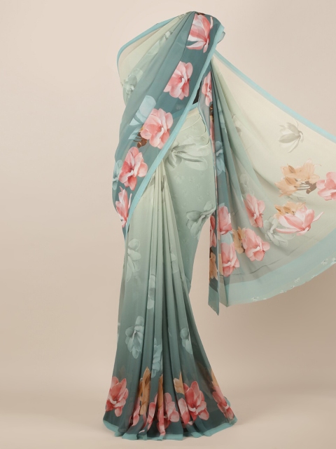 

Pothys Blue Printed Poly Chiffon Saree