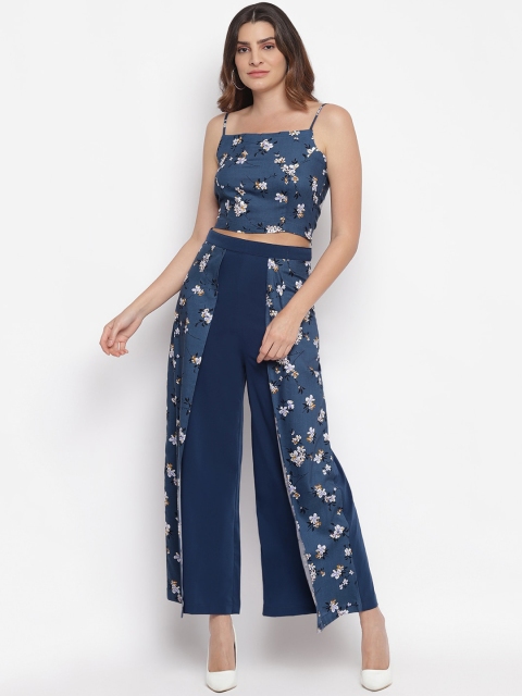 

Capybara Women Blue & White Printed Top with Palazzos