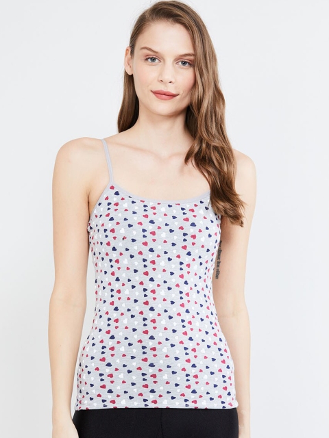 

max Women Grey Melange & Red Printed Camisole