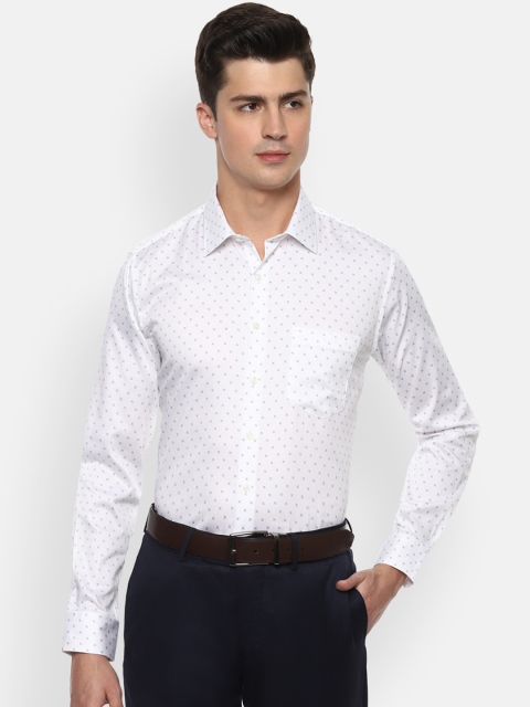 

Van Heusen Men White Slim Fit Printed Formal Shirt
