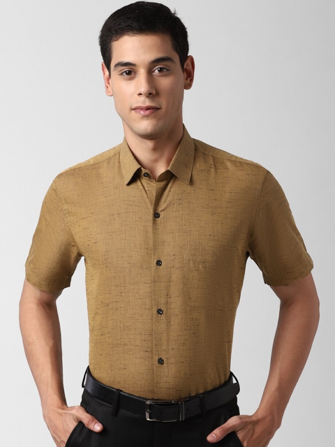 

Peter England Men Khaki Slim Fit Solid Casual Shirt