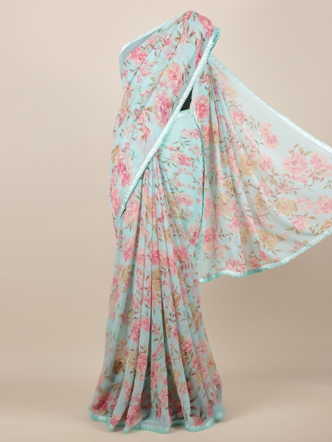 

Pothys Blue Printed Poly Chiffon Saree