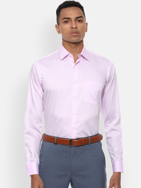 

Van Heusen Men Pink Slim Fit Solid Cotton Formal Shirt