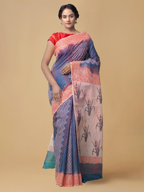 

Unnati Silks Blue Woven Design Kota Saree