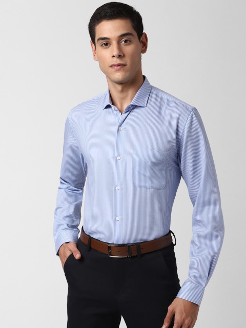 

Peter England Men Blue & White Slim Fit Striped Formal Shirt