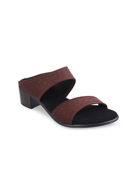 

Metro Women Brown Embellished Block Heels
