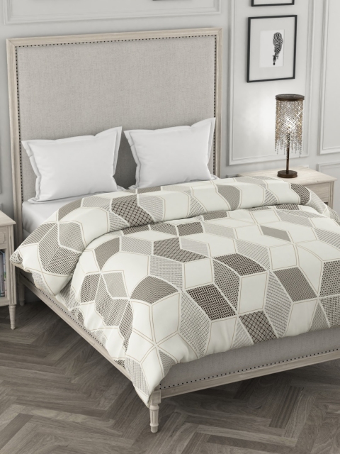 

Portico New York White & Grey Geometric AC Room 120 GSM Double Bed Comforter