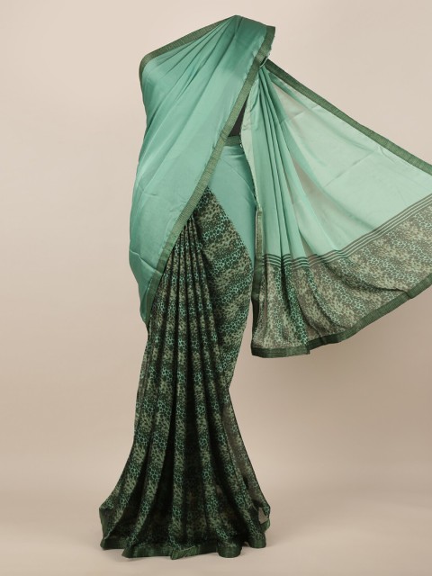 

Pothys Green Printed Poly Chiffon Saree