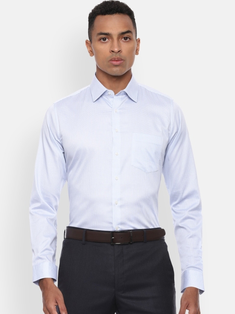 

Van Heusen Men Blue Slim Fit Printed Cotton Formal Shirt