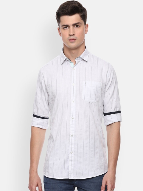 

Van Heusen Sport Men White & Grey Slim Fit Striped Casual Shirt