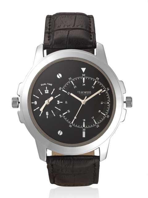 

Teakwood Leathers Men Black Leather Analogue Watch WTH_A_2021_66