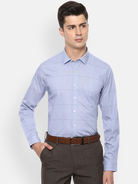

Van Heusen Men Blue Slim Fit Checked Formal Shirt
