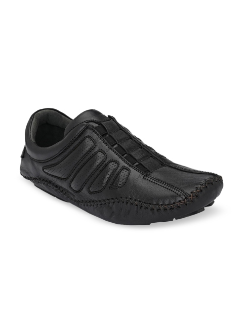 

Hitz Men Black Perforation Leather Driving Shoes