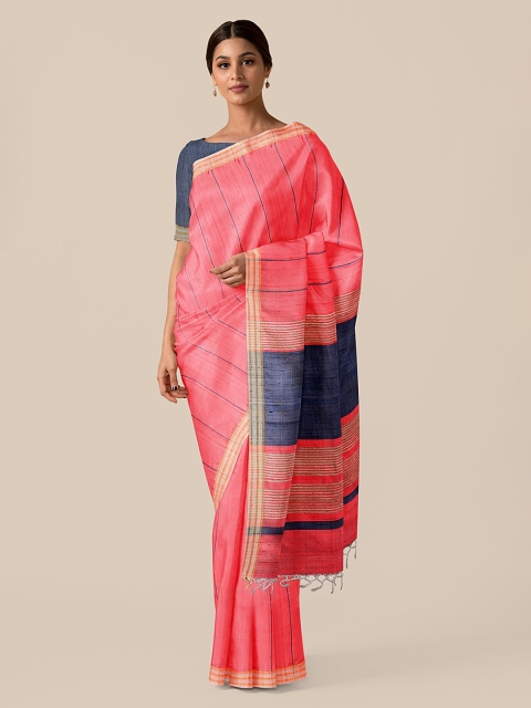 

Taneira Red Pure Silk Woven Design Bhagalpuri Saree