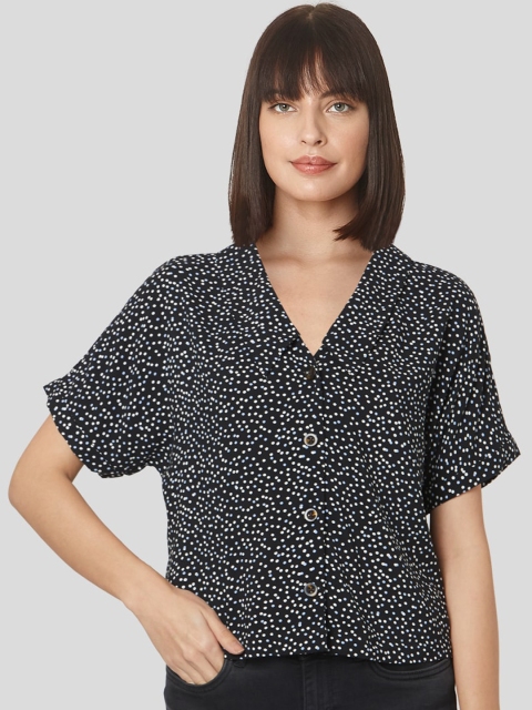 

Vero Moda Women Black Printed Shirt Style Top