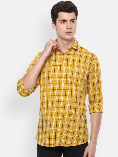 

Van Heusen Sport Men Yellow Slim Fit Checked Casual Shirt