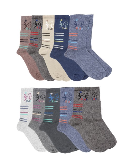 

Dollar Men Pack Of 10 Assorted Calf-Length Socks