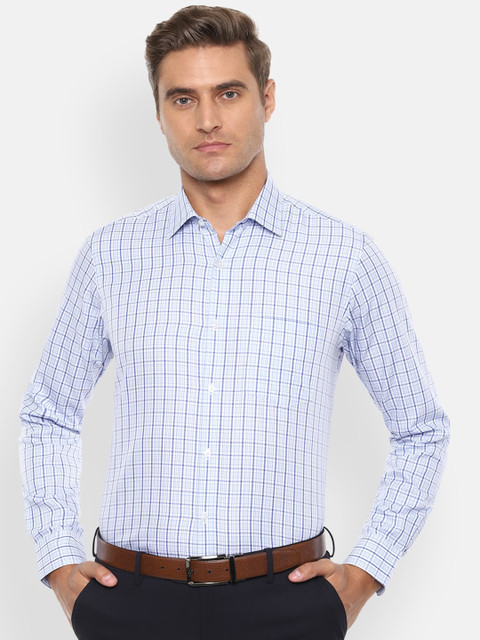 

Van Heusen Men Blue Regular Fit Checked Formal Shirt