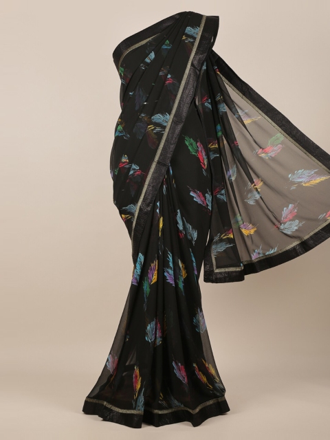

Pothys Black Printed Poly Chiffon Saree