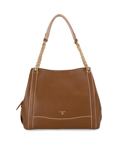 

Da Milano Brown Textured Hobo Bag