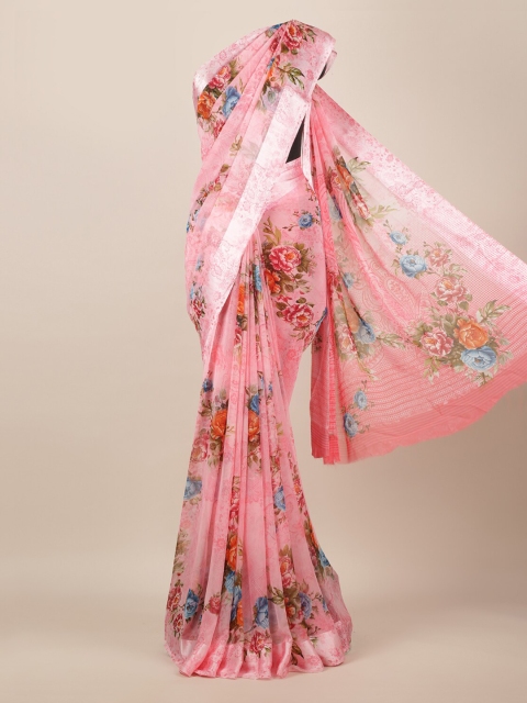 

Pothys Rose Printed Poly Chiffon Saree