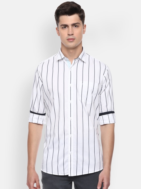 

Van Heusen Sport Men White & Grey Slim Fit Striped Casual Shirt