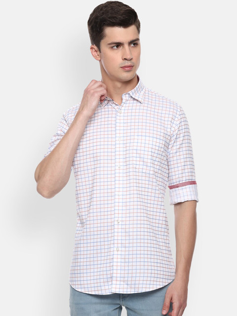 

Van Heusen Sport Men White Slim Fit Checked Casual Cotton Shirt