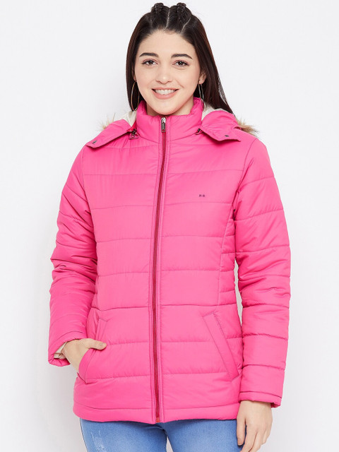 

Okane Women Pink Solid Padded Jacket