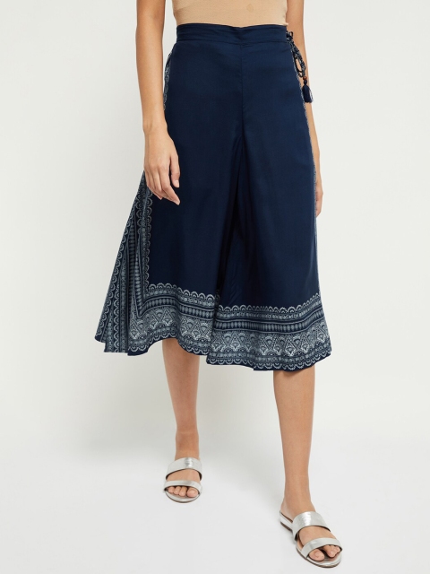 

max Women Blue Regular Fit Printed Culottes