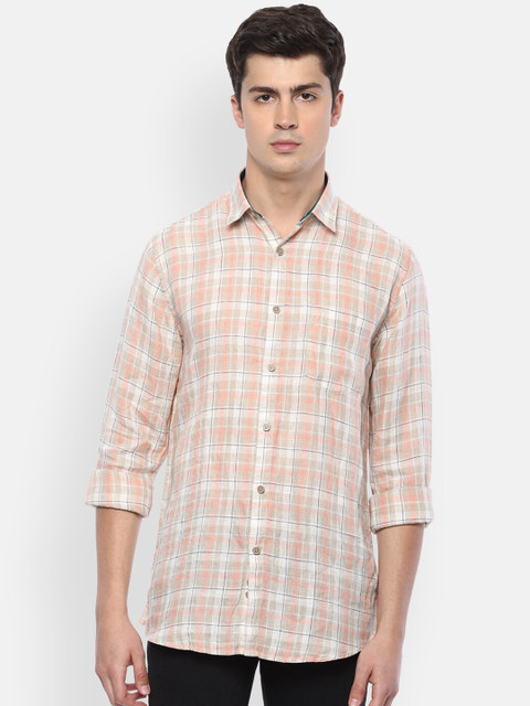 

Van Heusen Sport Men Beige Slim Fit Checked Casual Shirt